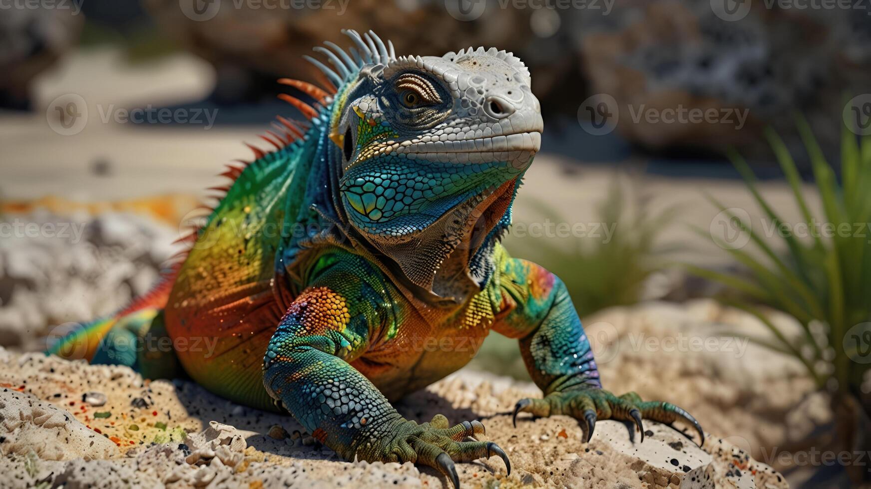 photo Exotic Reptile of chameleon with various colors of nature