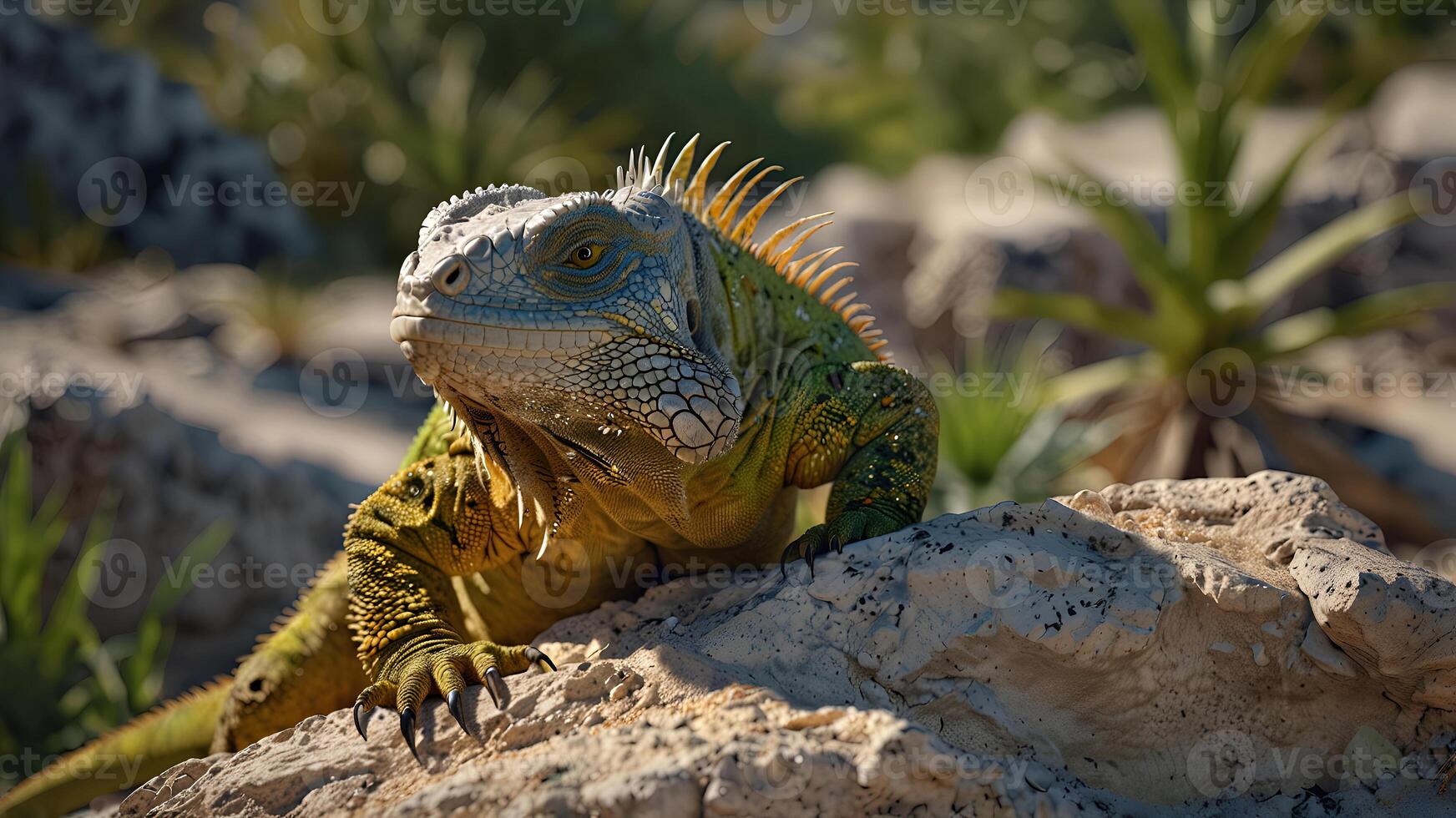 photo Exotic Reptile of chameleon with various colors of nature