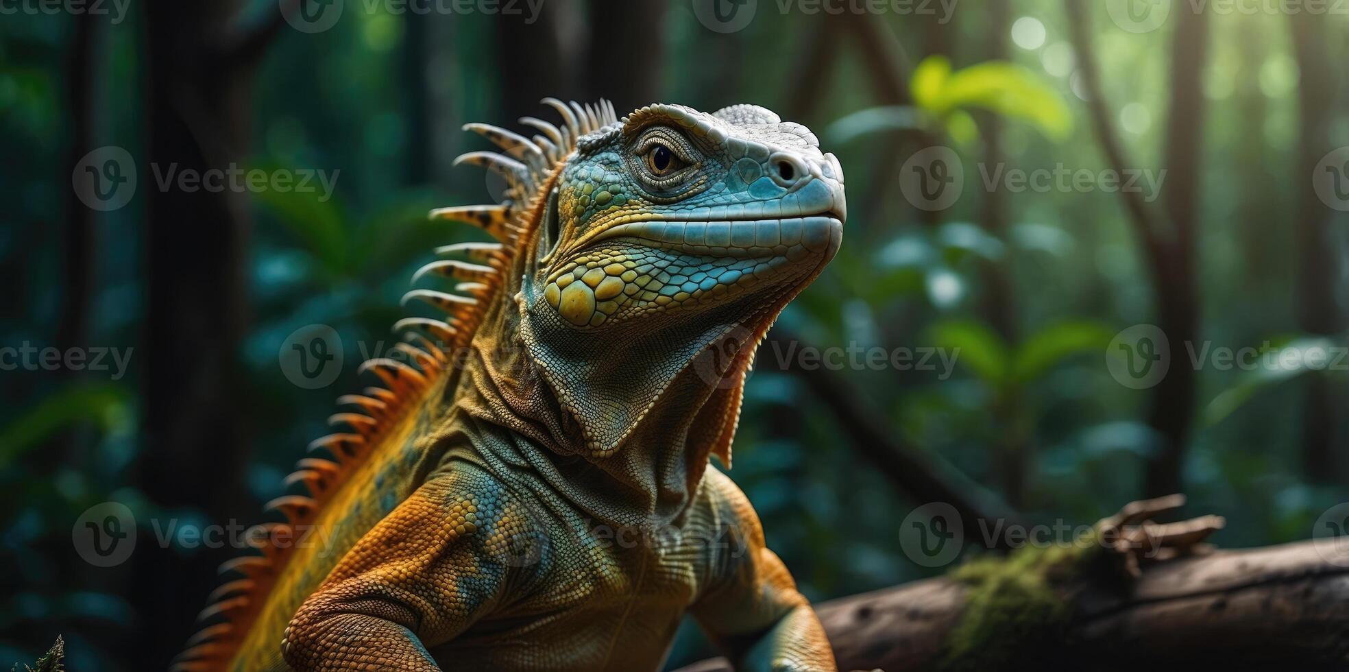 photo Exotic Reptile of chameleon with various colors of nature
