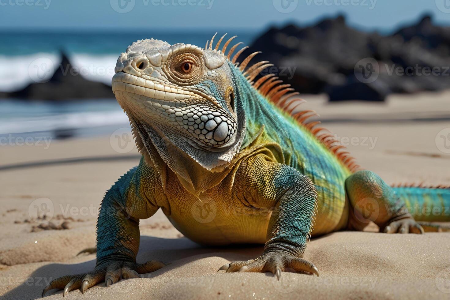 photo Exotic Reptile of chameleon with various colors of nature