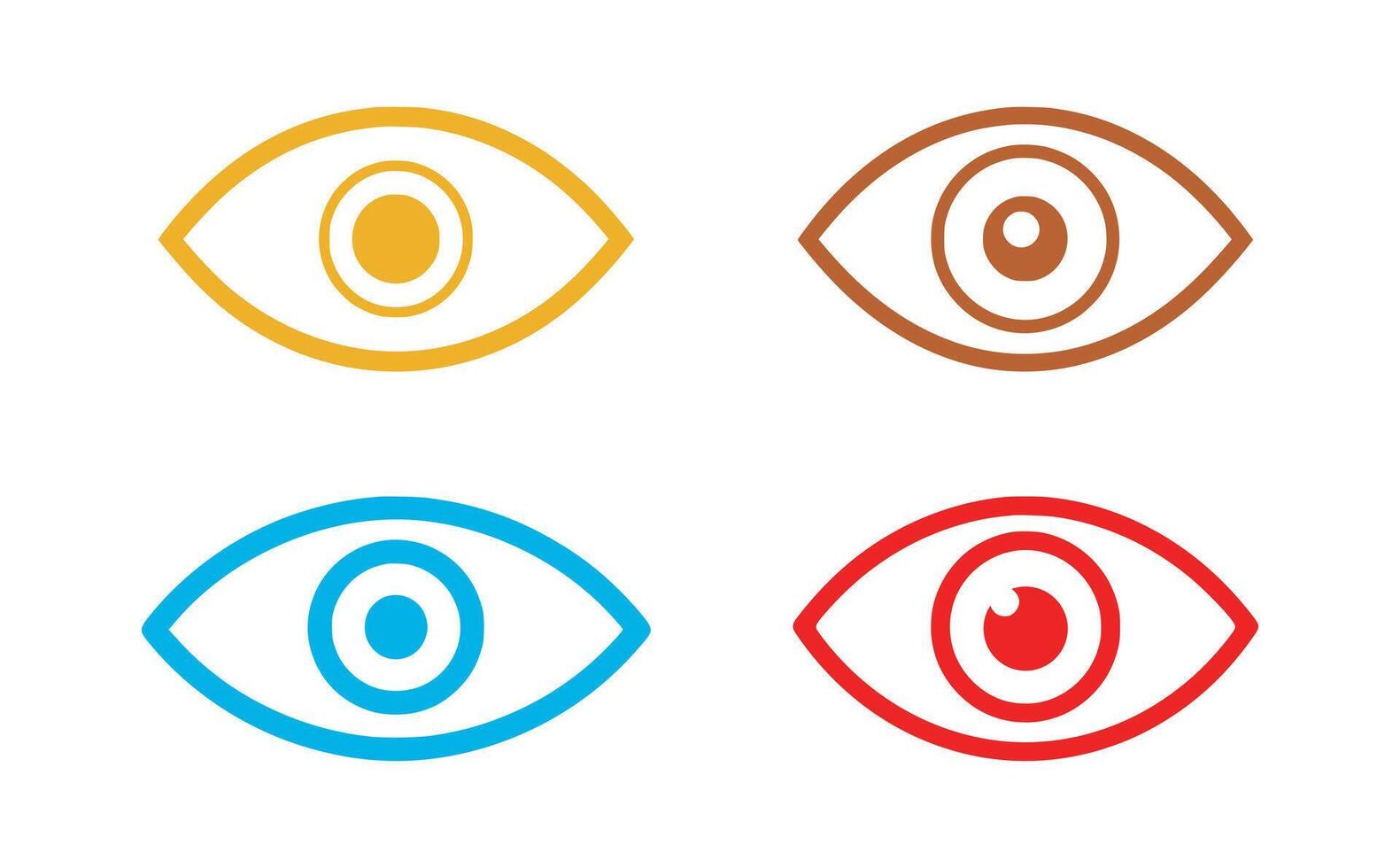 Set of Eye icons. illustration in flat style vector