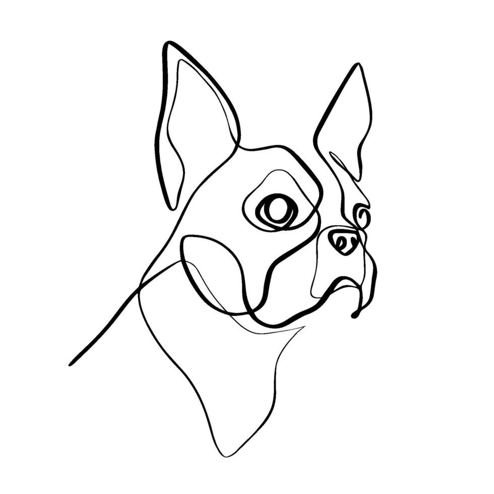 a drawing of a dog with a line drawing vector