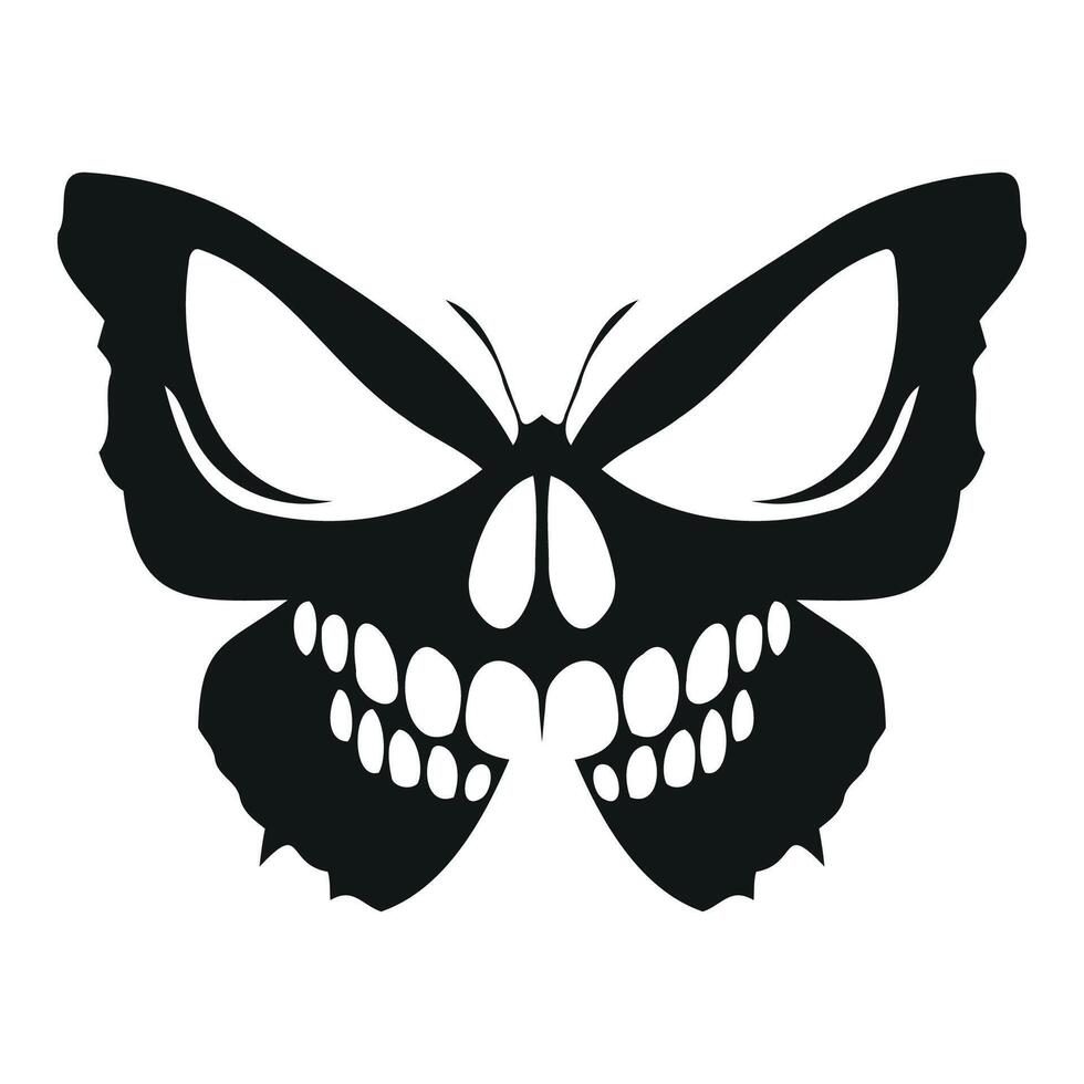 a black and white butterfly with a skull on its face vector