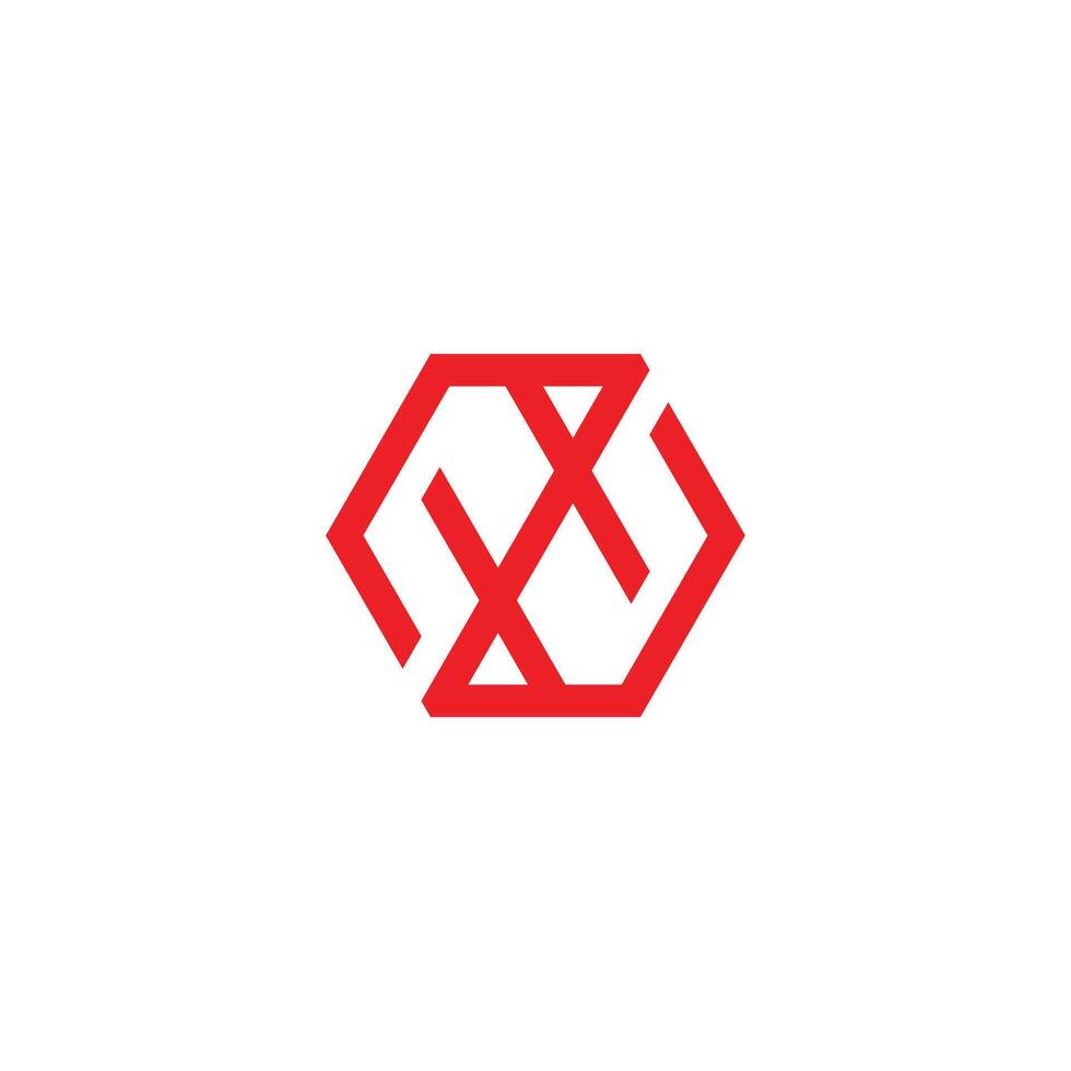 letter zh linked hexagon red geometric logo vector
