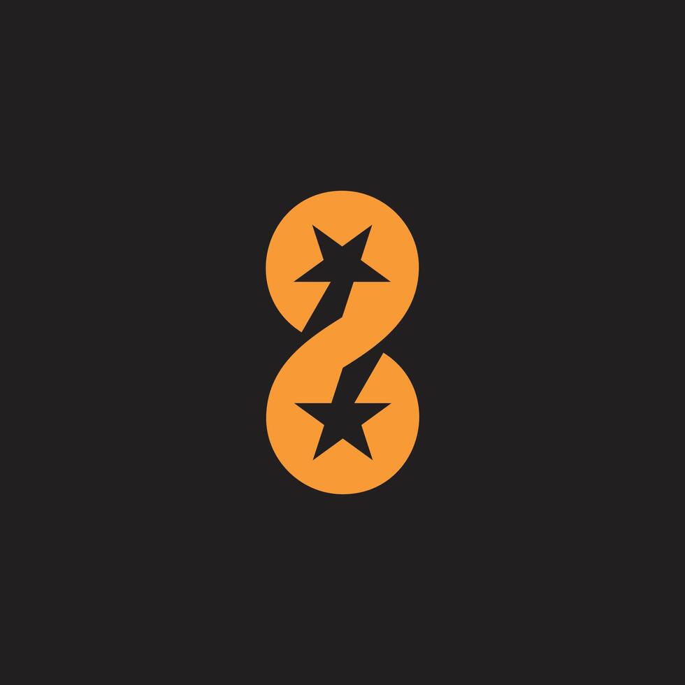 number 8 motion stars simple circles logo vector