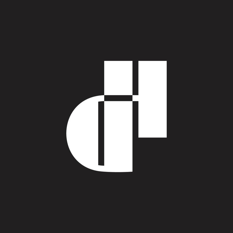 letter dh abstract lowercase logo vector