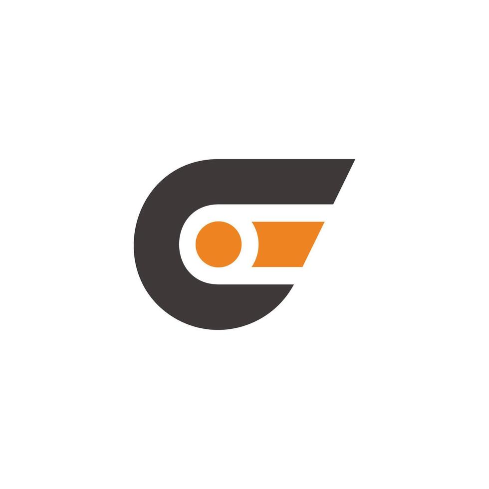 letter ci motion run simple geometric logo vector