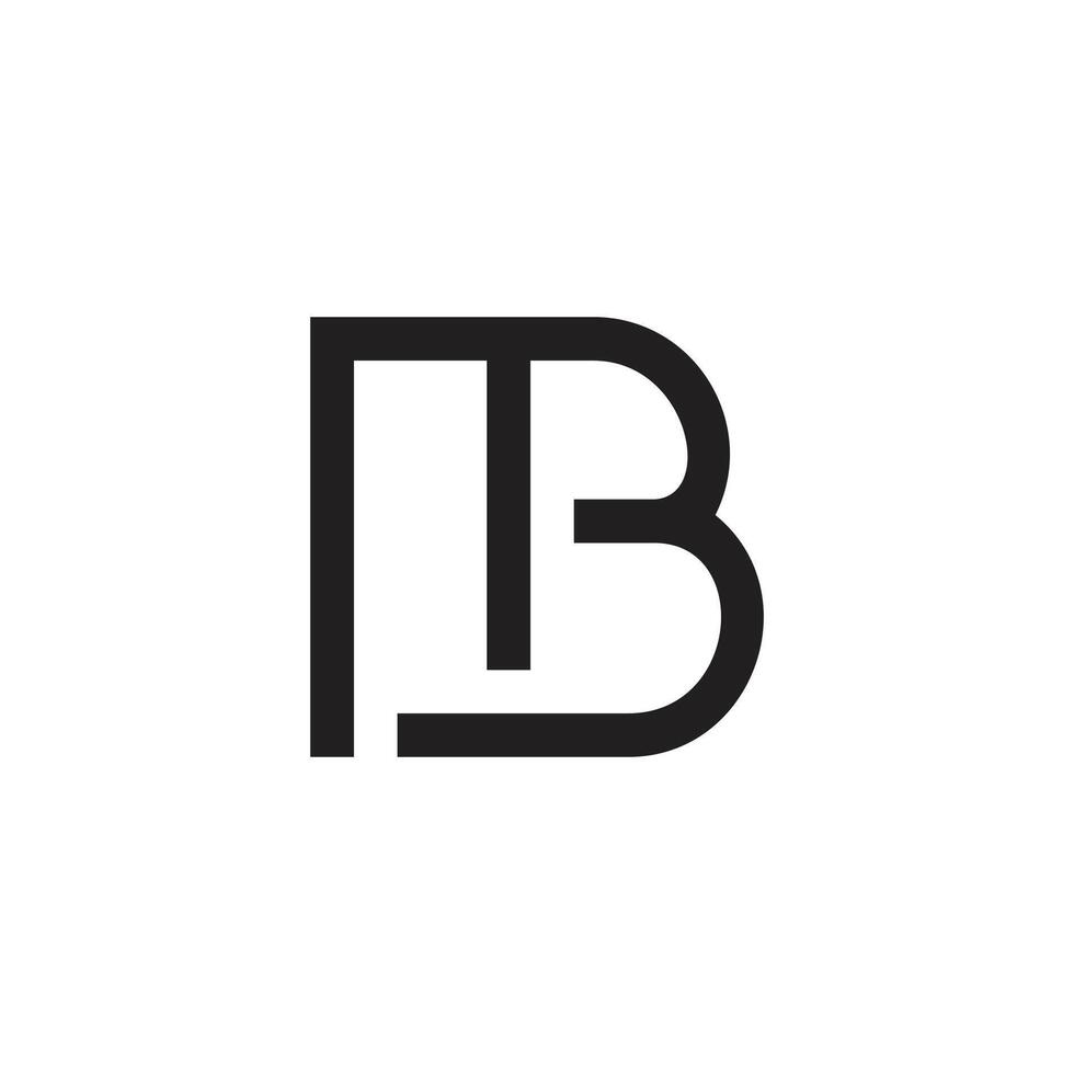 letter mb simple geometric line logo vector