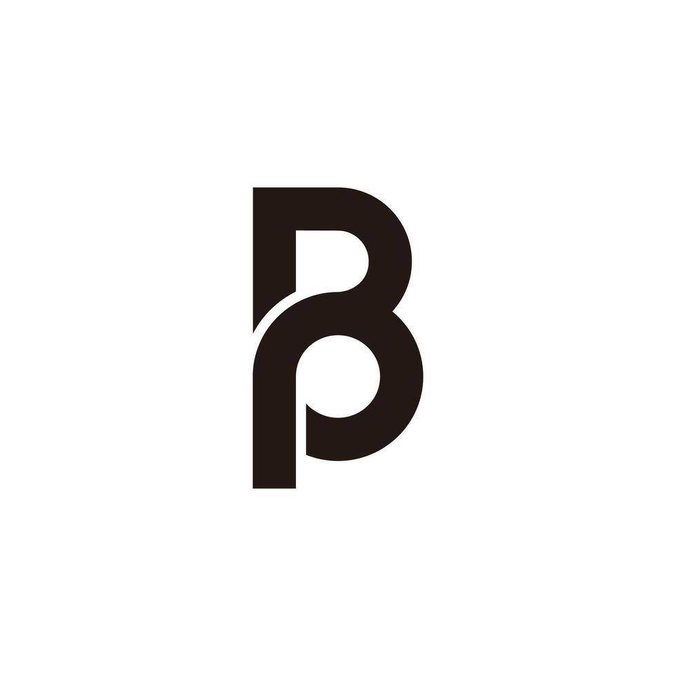 letter bp loop circles geometric simple logo vector