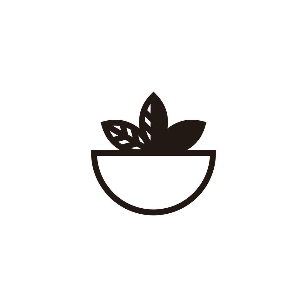 tree leaves pot silhouette icon vector