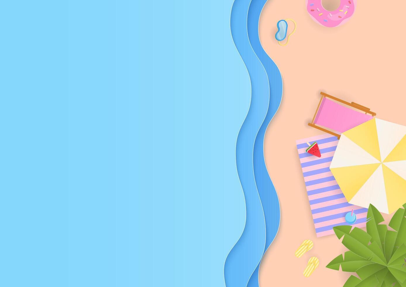 Sea waves with copy space background vector