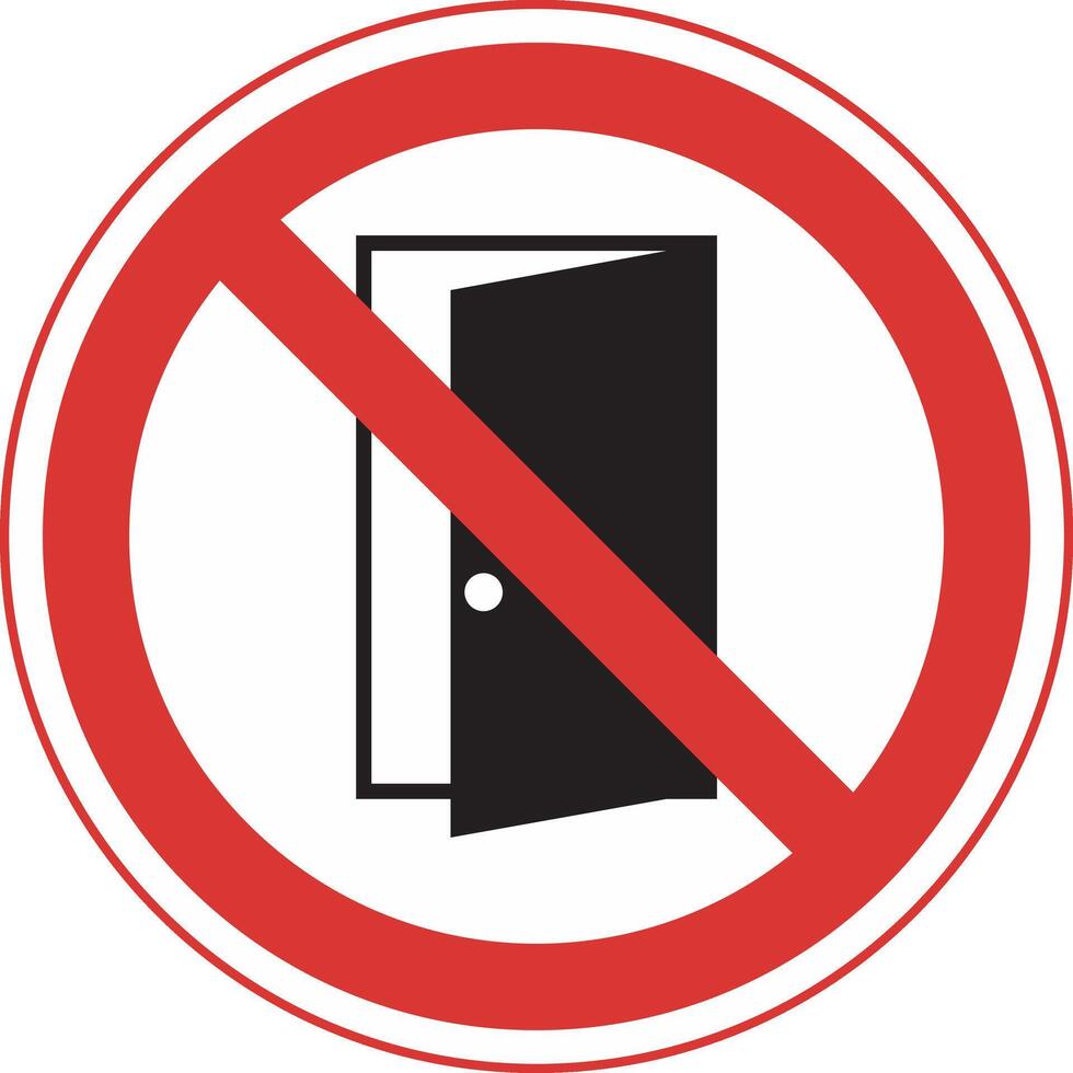 sign prohibiting opening the door vector