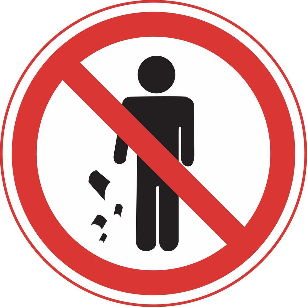 sign prohibiting littering here vector