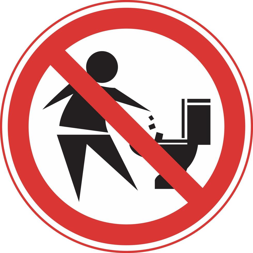 sign prohibiting throwing rubbish in the toilet vector