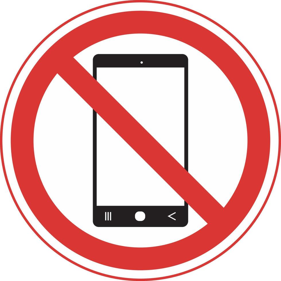 sign prohibited from carrying cell phones vector