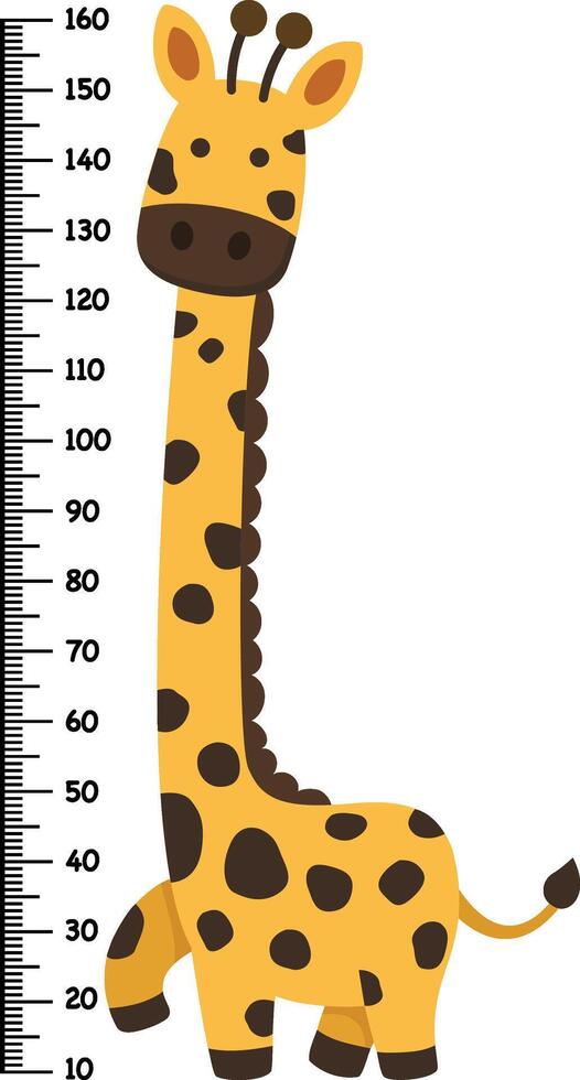 Meter wall with giraffe illustration vector
