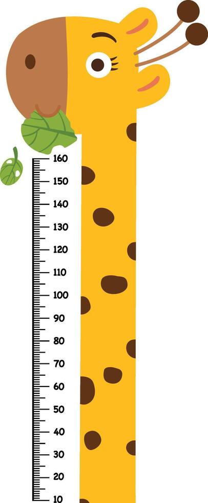 Meter wall with giraffe illustration vector
