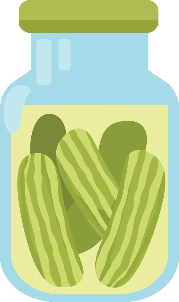 Homemade pickled cucumber illustration vector