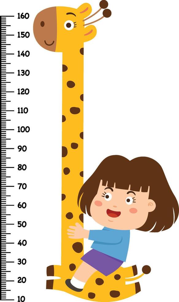 Meter wall with giraffe illustration vector