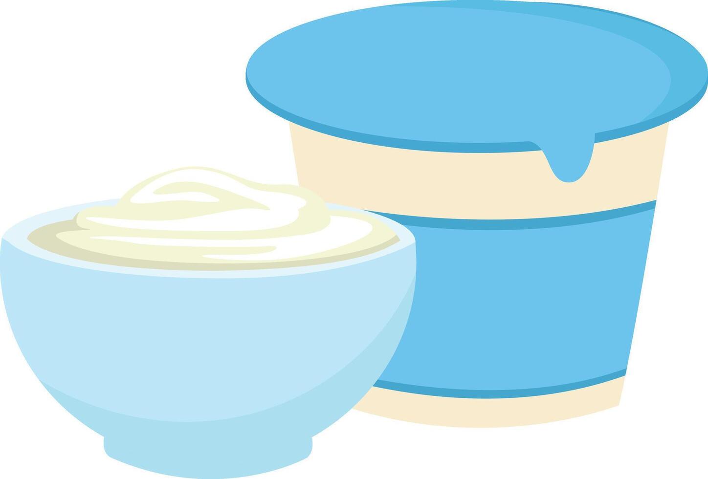 yogurt in a bowl illustration vector