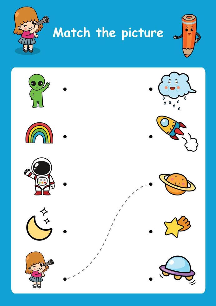 match the picture education game for children illustration vector