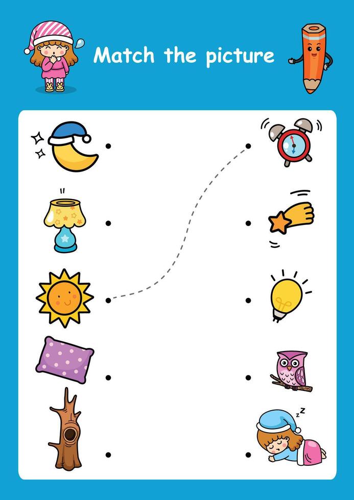 match the picture education game for children illustration vector