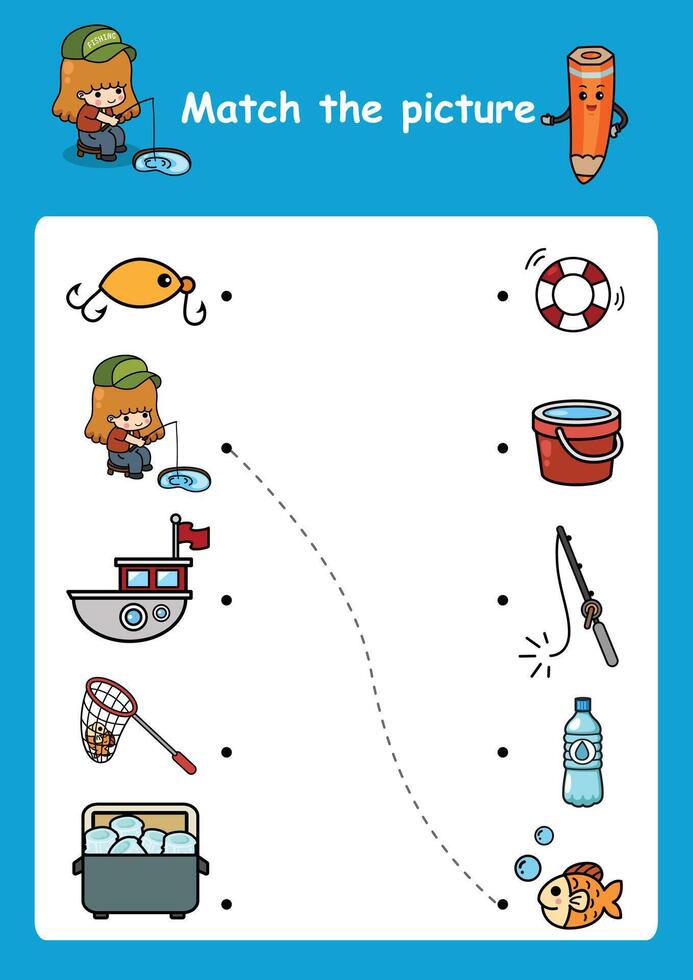 match the picture education game for children illustration vector