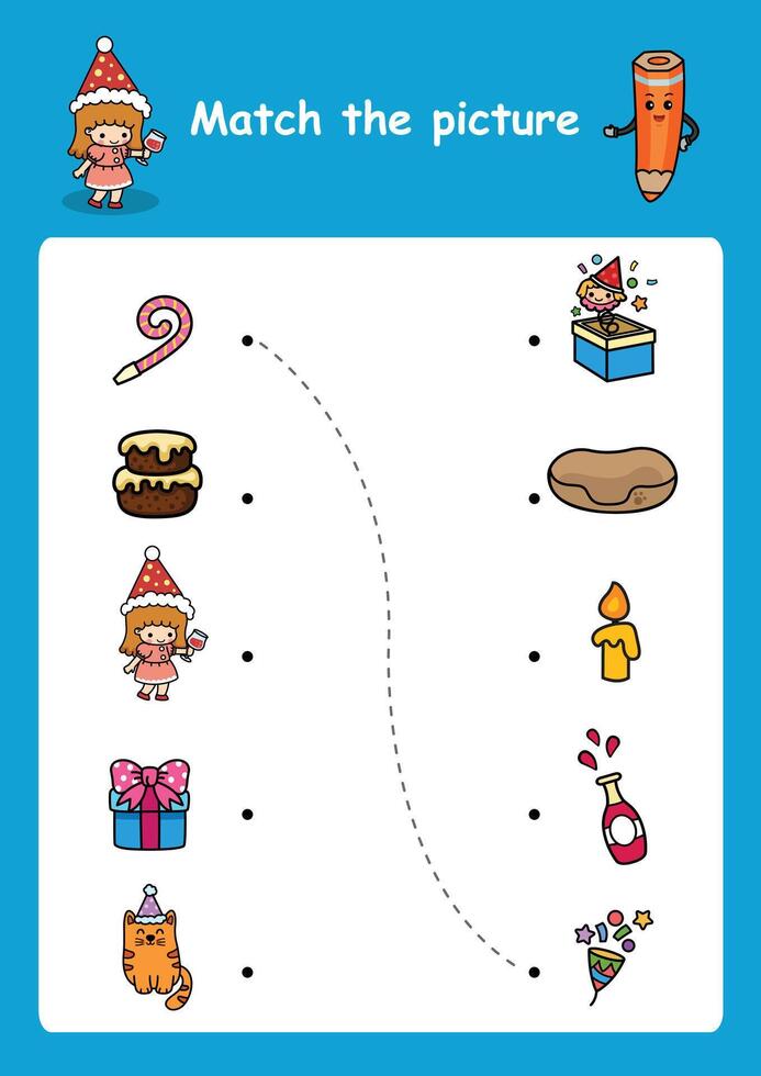 match the picture education game for children illustration vector