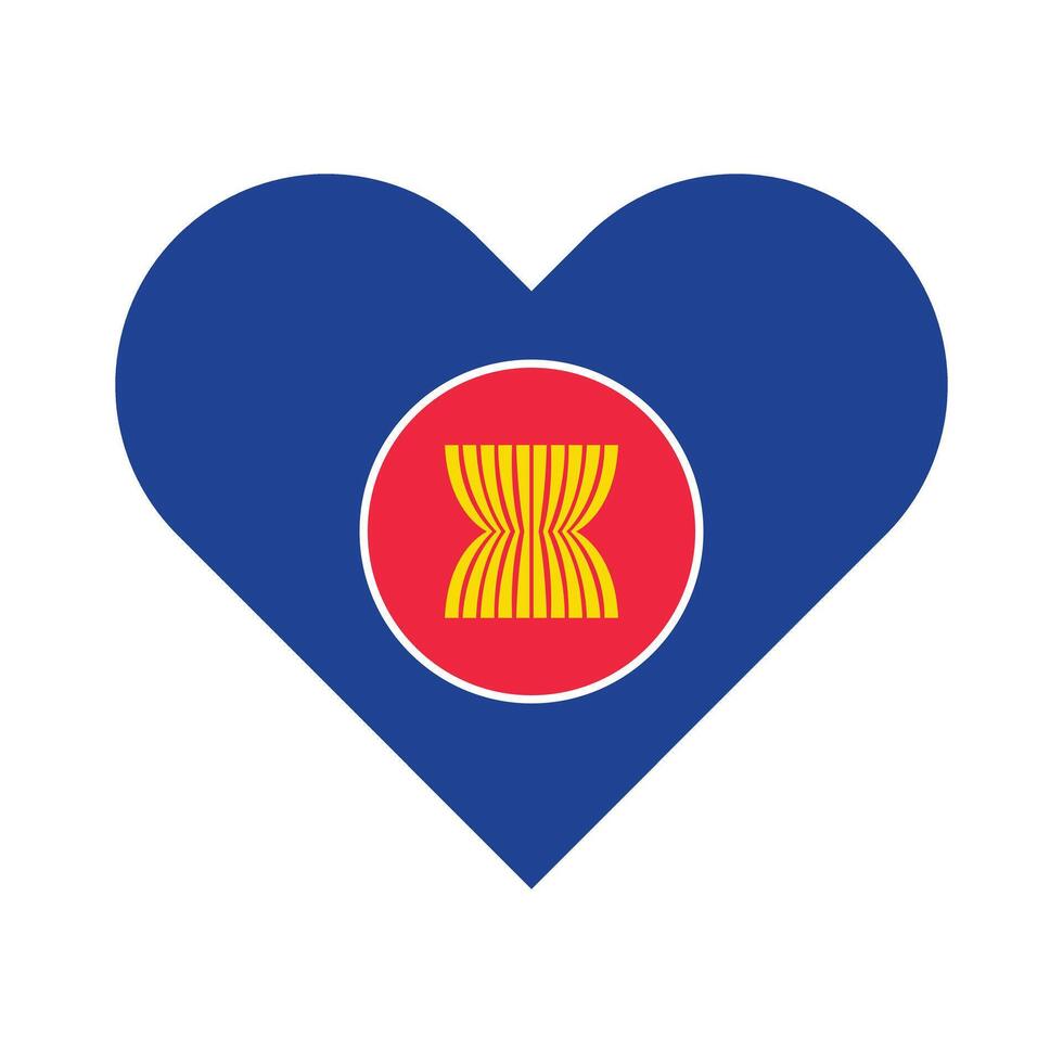Flag of ASEAN. ASEAN Heart flag. vector