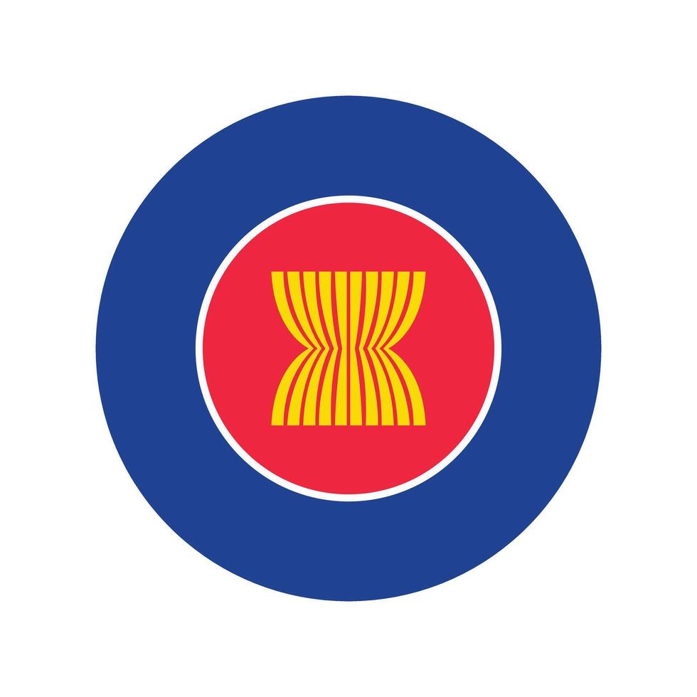 Flag of ASEAN. ASEAN Round flag. vector