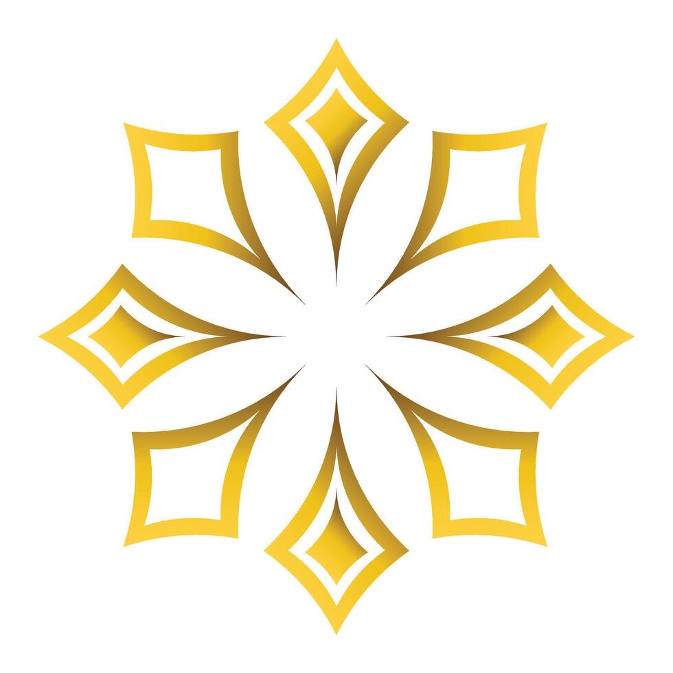 golden flower petal design vector