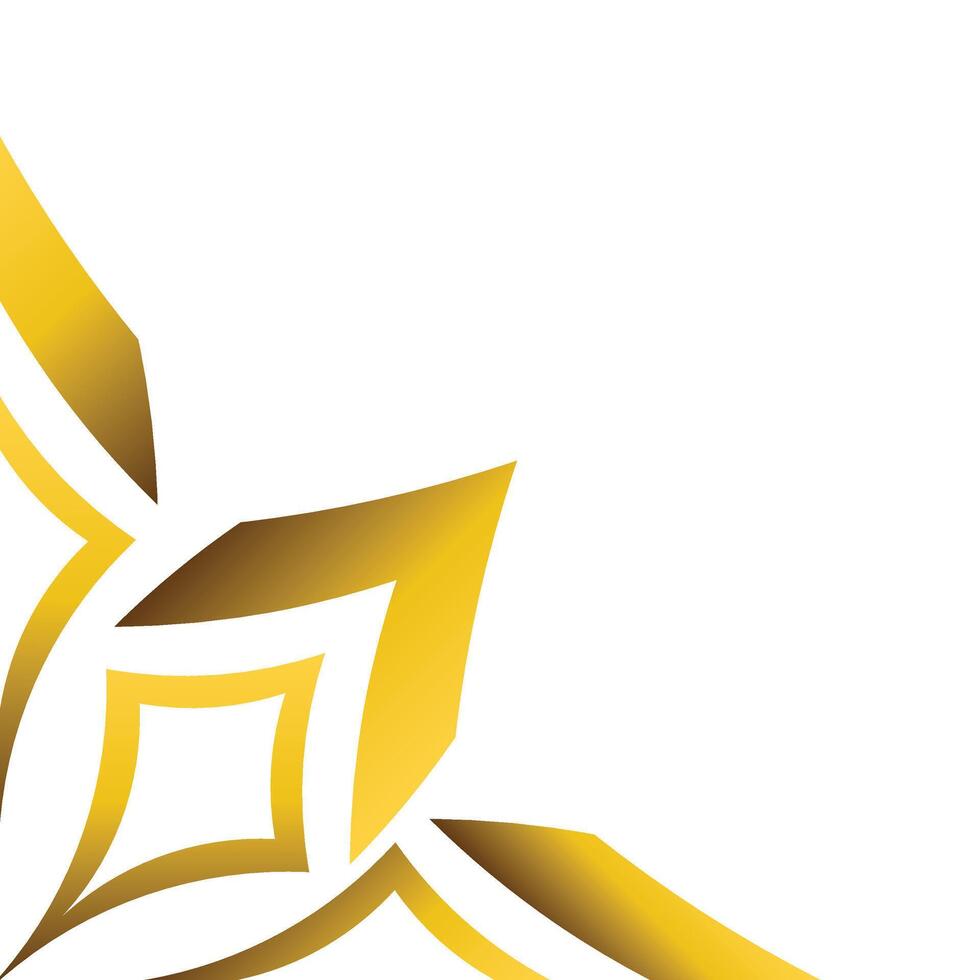 golden geometry frame corner ornament vector