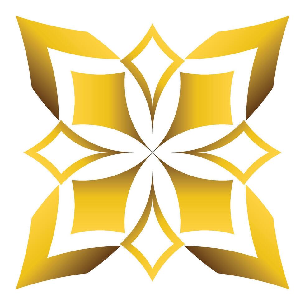 golden flower petal design vector