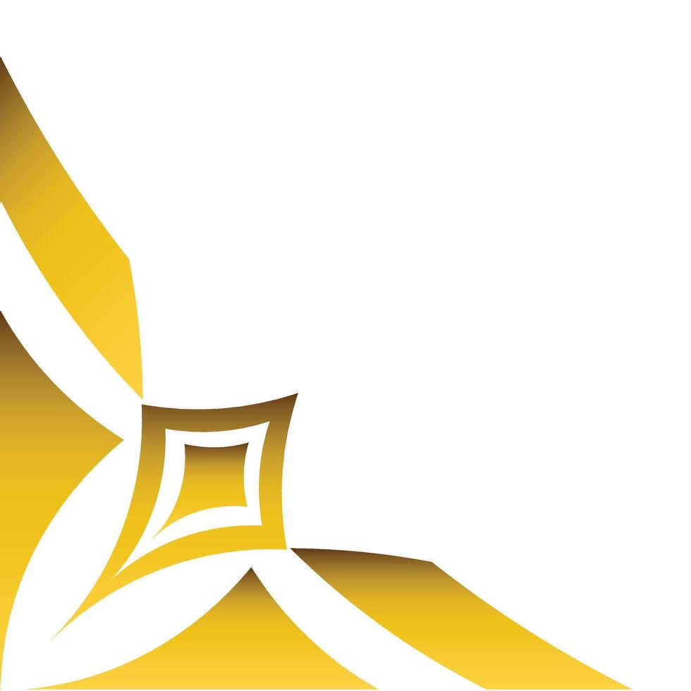 golden geometry frame corner ornament vector