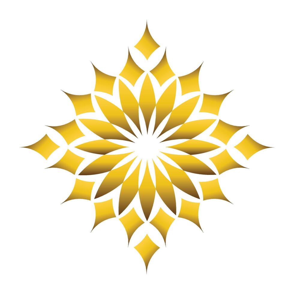 golden flower petal ornament vector