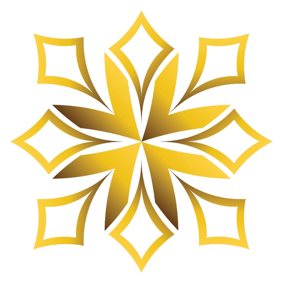 golden flower petal ornament vector