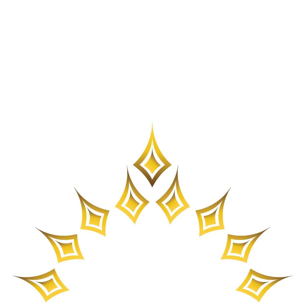 golden flower petal ornament vector
