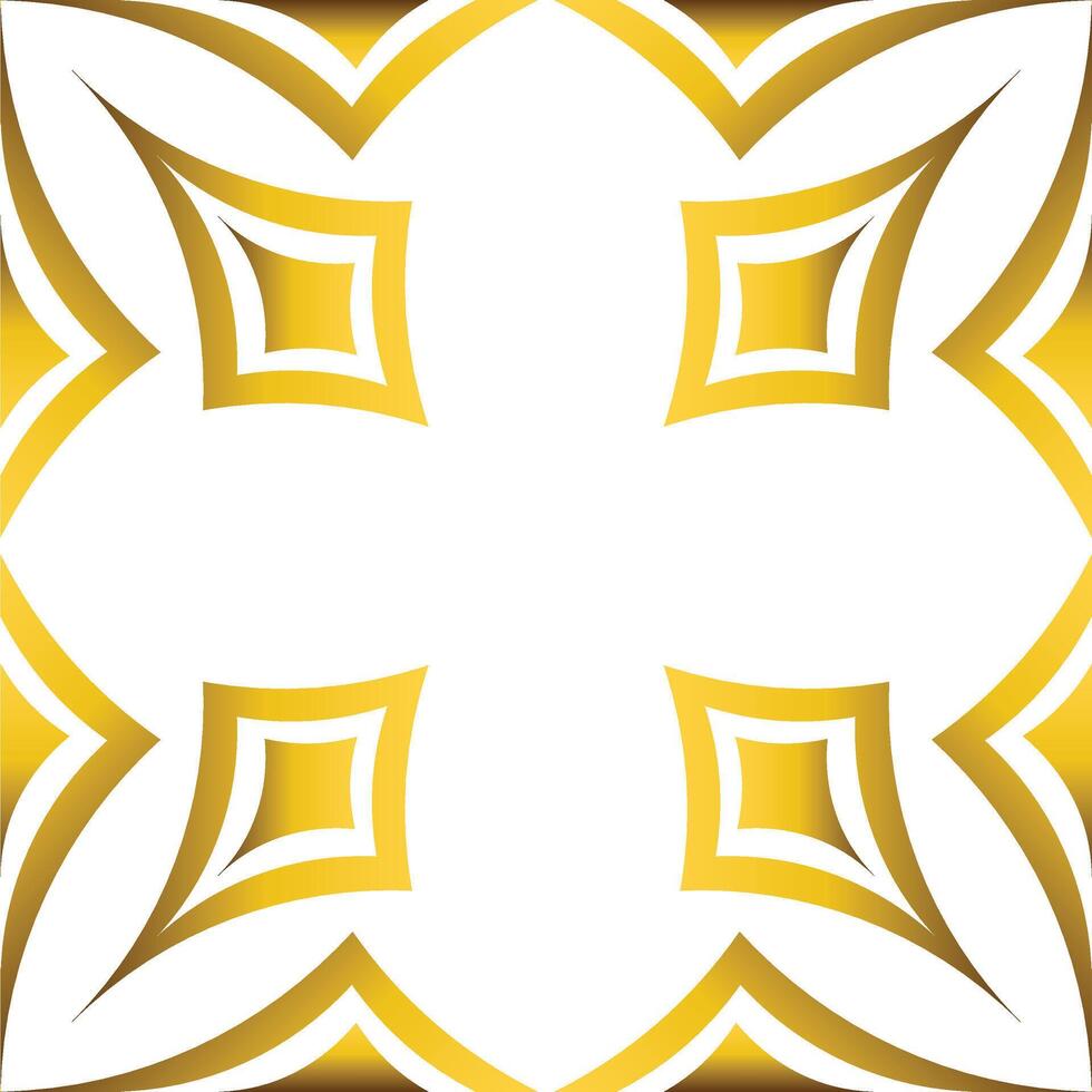 golden geometry frame design vector