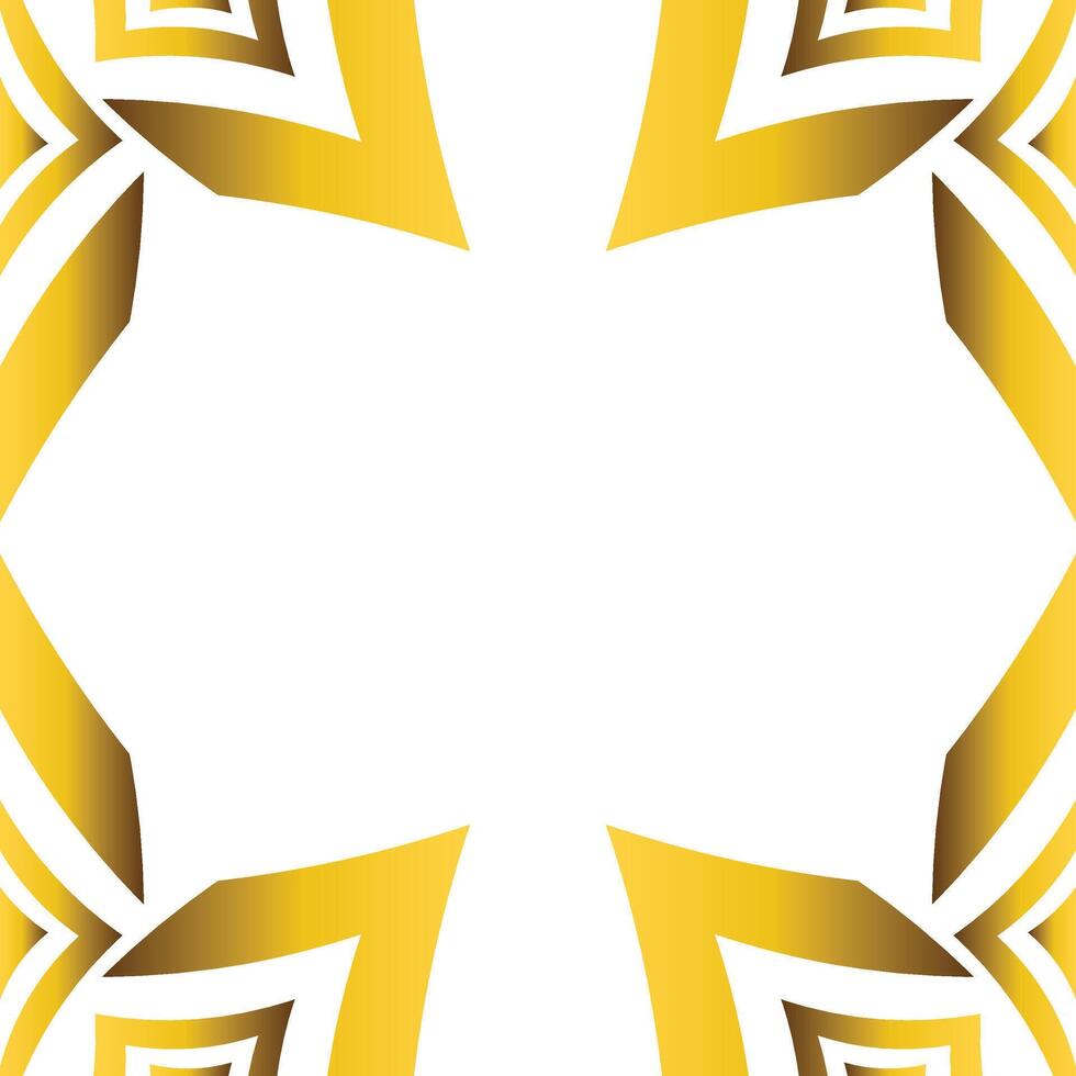 golden geometry frame design vector