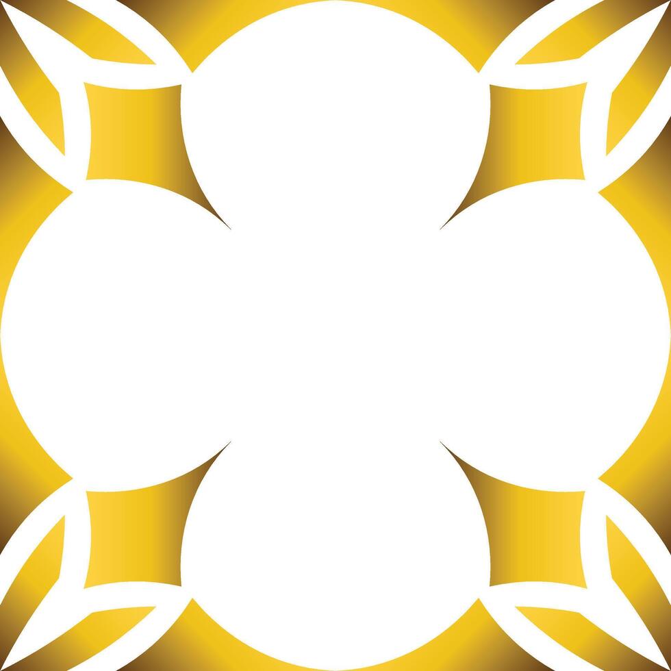 golden geometry frame design vector