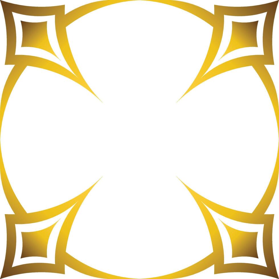 golden geometry frame design vector