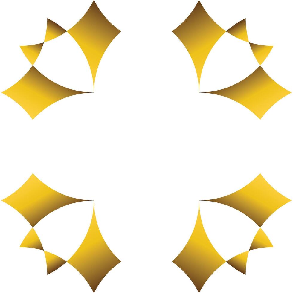 golden geometry frame design vector