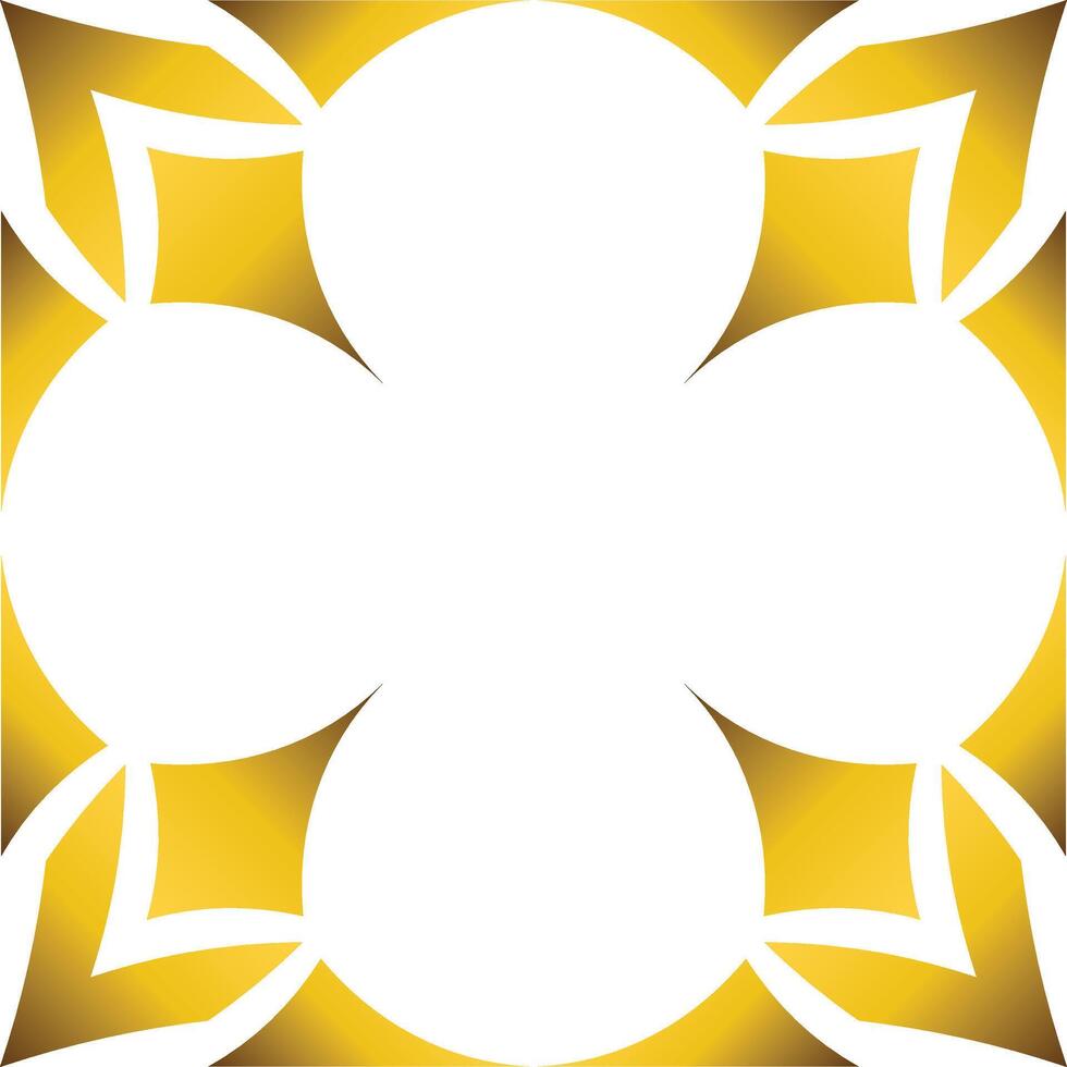 Luxury golden geometry frame design vector