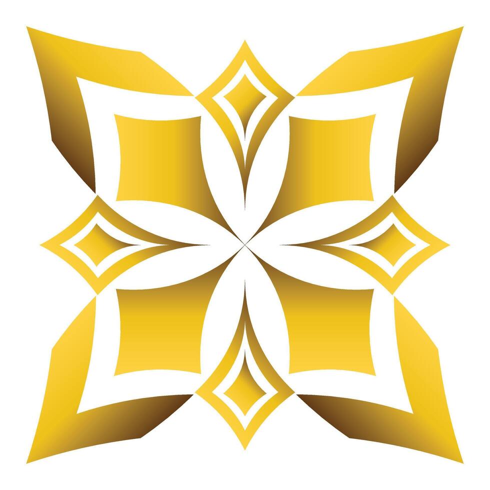 golden flower petal design vector
