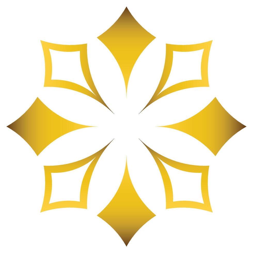 golden flower petal design vector