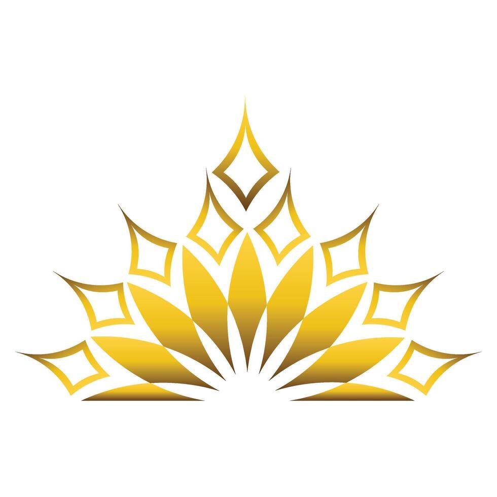 golden flower petal ornament vector