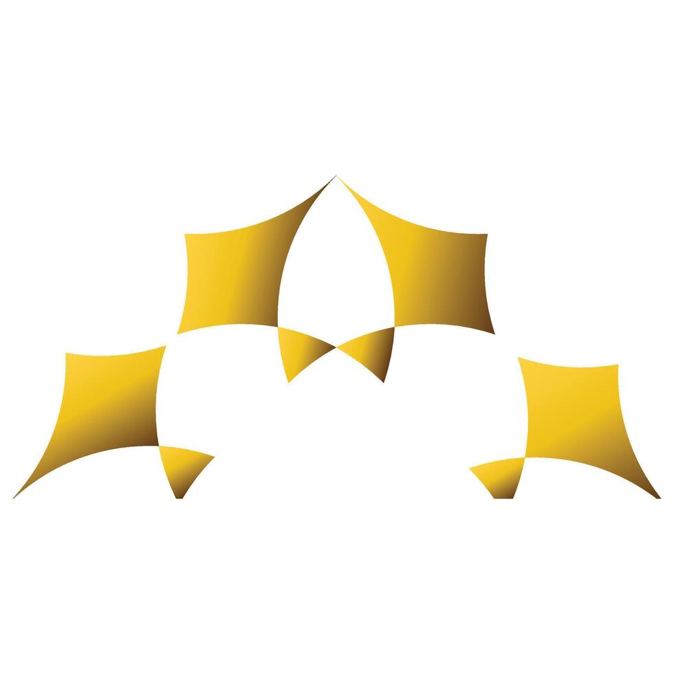 golden flower petal ornament vector