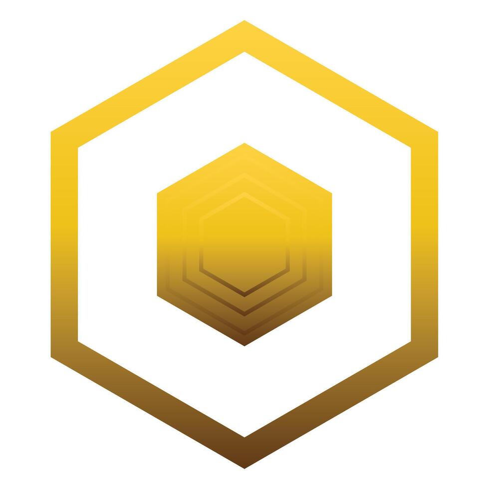 luxury golden hexagon design vector