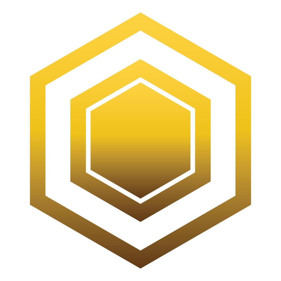 luxury golden hexagon design vector