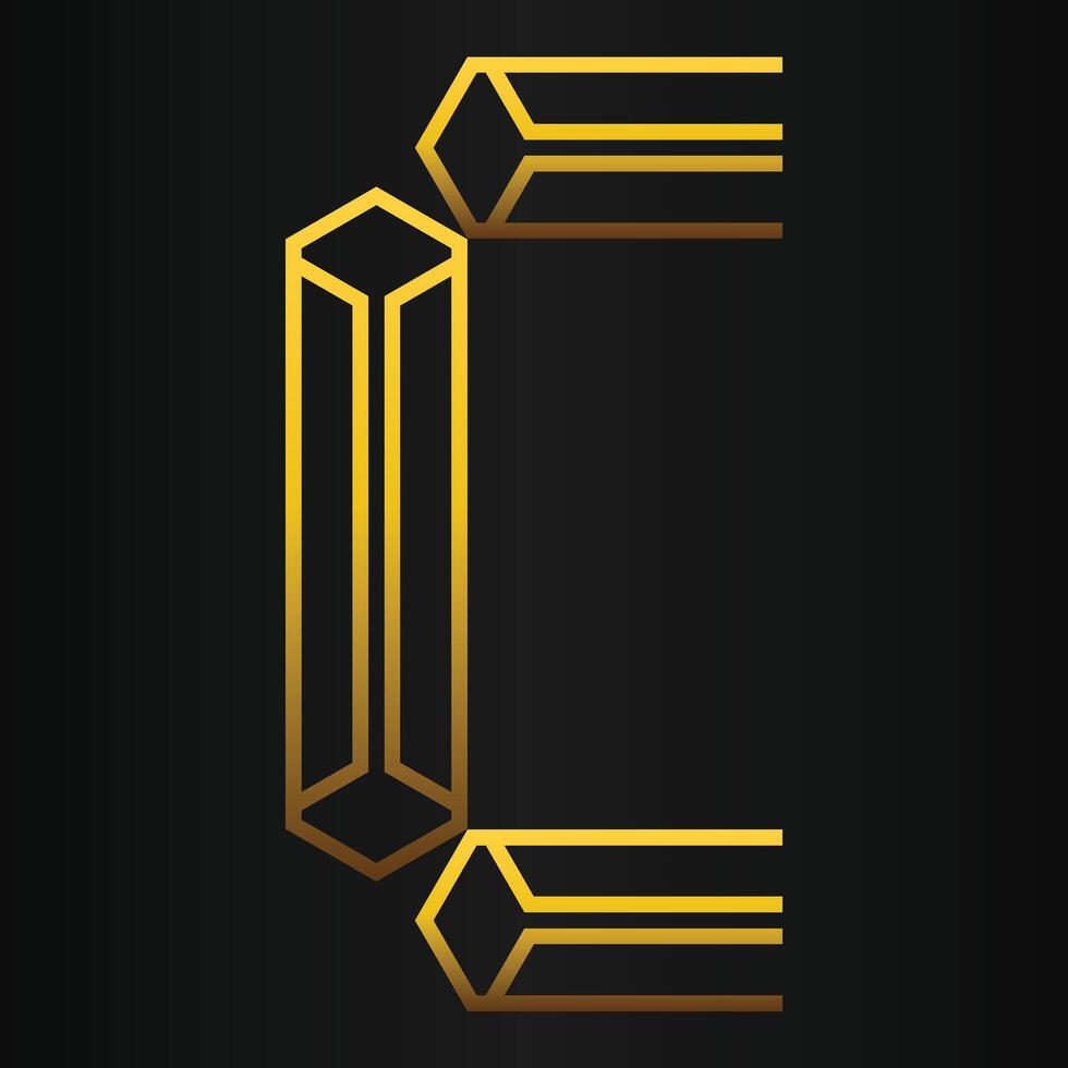 golden geometry design on black background vector
